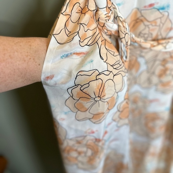 Dyvna ChaCha Peach Floral Overlay Braided Strap Silk Midi Dress Size 10 NWT - Picture 11 of 14